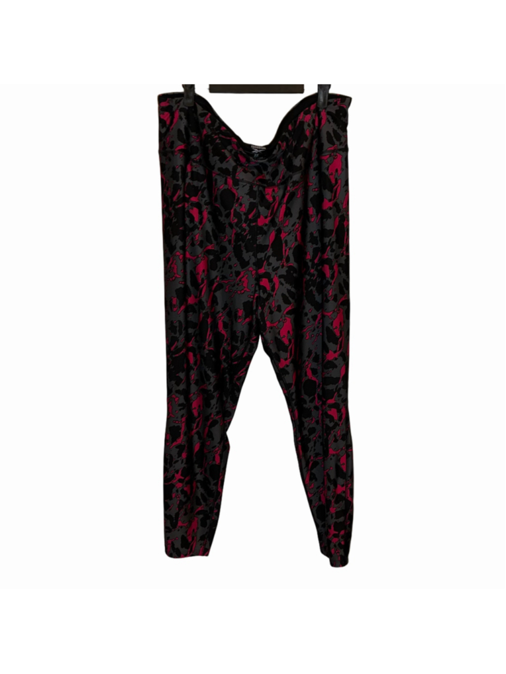 Reebok Speedwick Leggings 3X Black Pink Abstract Print